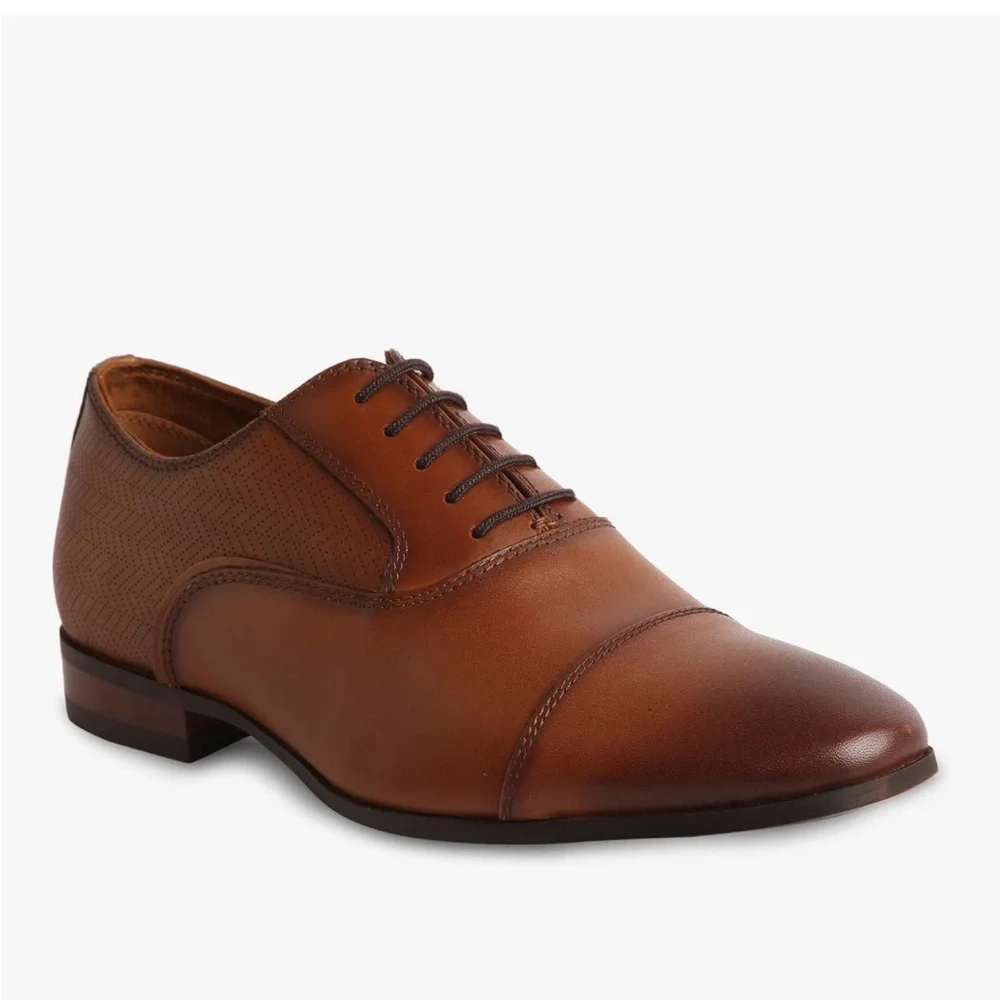 ALDO NEW Men's Albeck Classic Cognac Leather Men's Oxford Shoes, Men’s Size 9.5
